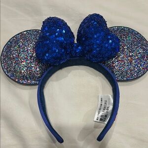 Disney Blue Sequin Minnie Mouse Ears Headband